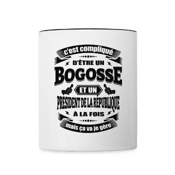 BOGOSSE PRESIDENT DE LA REPUBLIQUE - Mug contrasté - blanc/noir - Devant