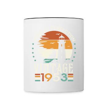 1953 Anniversaire 70 Ans Chemise De 1953 - Mug contrasté - blanc/noir - Devant