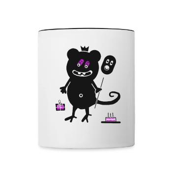 Enfants Anniversaire Monster Ballon Félicitations - Mug contrasté - blanc/noir - Devant