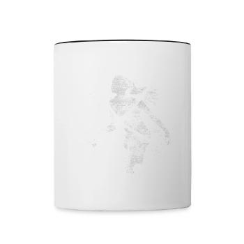 Basket-ball Femme Basketteur Joueur de basket-ball - Mug contrasté - blanc/noir - Devant