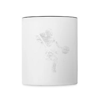 Basket-ball Femme Basketteur Joueur de basket-ball - Mug contrasté - blanc/noir - Devant