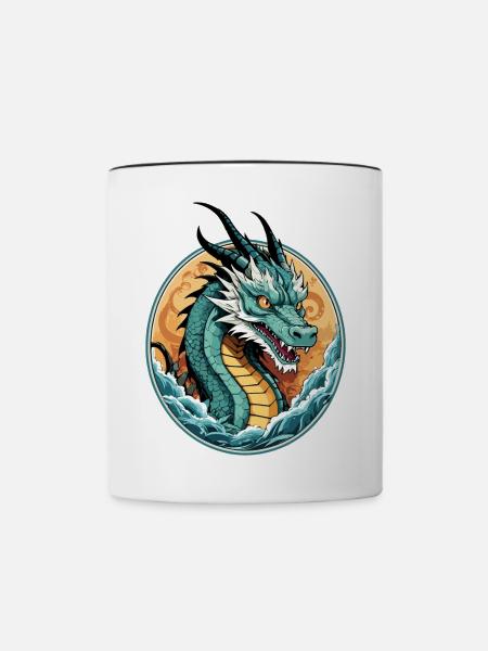 See Drachen - Tasse zweifarbig - Weiß/Schwarz