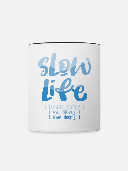 Langsames Leben 2 - Tasse zweifarbig - Weiß/Schwarz