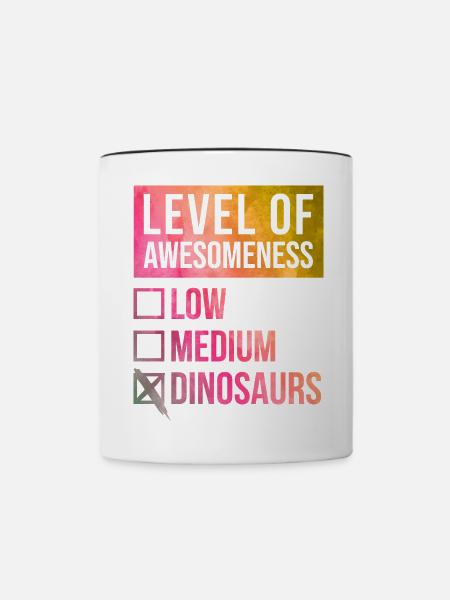 Dinosaurier, Dinosaurier, Dinosaurier - Tasse zweifarbig - Weiß/Schwarz