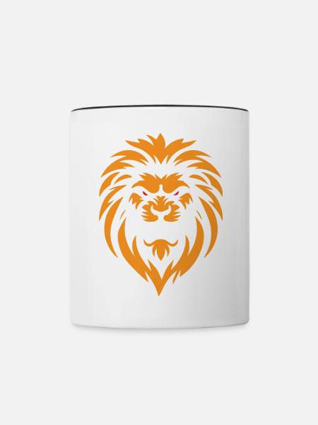 Wütender Löwe - Tasse zweifarbig - Weiß/Schwarz