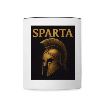 Sparta – Strength & Honor - Tasse zweifarbig - Weiß/Schwarz - Vorne