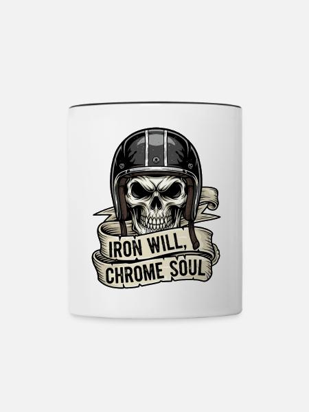 Iron Will, Chrome Soul - Tasse zweifarbig - Weiß/Schwarz