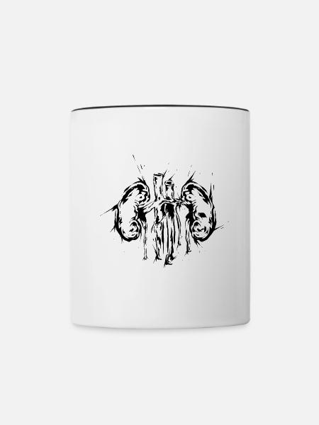 Nieren - Tasse zweifarbig - Weiß/Schwarz