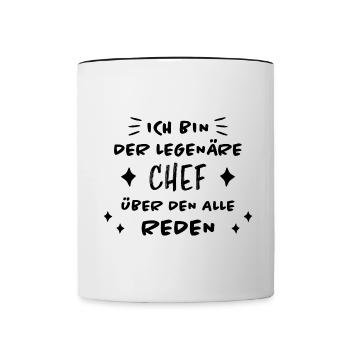 Chef Lustiger Spruch Arbeit Beruf Chef Geschenk - Tasse zweifarbig - Weiß/Schwarz - Vorne