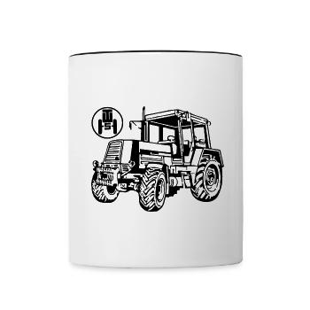 Traktor Fortschritt ZT320 ZT323 - Tasse zweifarbig - Weiß/Schwarz - Vorne