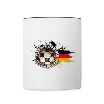 Si nous perdons, c’est à l’arbitre – le football - Mug contrasté - blanc/noir - Devant