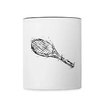 Tennis Tennisschläger - Tasse zweifarbig - Weiß/Schwarz - Vorne