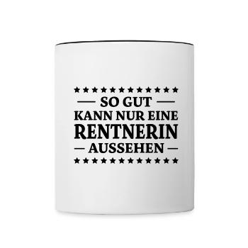 Rentnerin Spruch Ruhestand Oma Rentnerin Geschenk - Tasse zweifarbig - Weiß/Schwarz - Vorne
