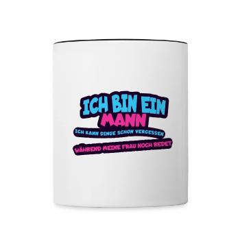 Je suis un homme, je peux oublier des choses... - Mug contrasté - blanc/noir - Devant