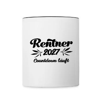 Rentner 2027 Countdown läuft Rente 2027 Ruhestand - Tasse zweifarbig - Weiß/Schwarz - Vorne