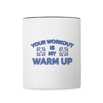 Entraînement Warm Up Bodybuilding Fitness Gift - Mug contrasté - blanc/noir - Devant