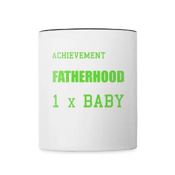 Vaterschaft Baby schlaflose Nächte Geschenk - Tasse zweifarbig - Weiß/Schwarz - Vorne