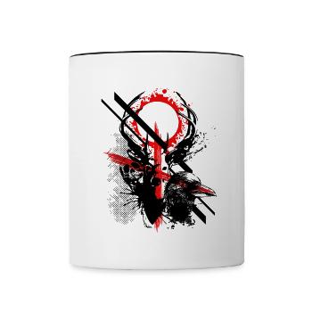 Deer Tattoo Style - Contrasting Mug - white/black - Front