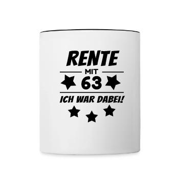 Pension de retraite à 63 ans - Mug contrasté - blanc/noir - Devant