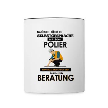 Polished Shirt • Construction Site • Site Manager Gift - Contrasting Mug - white/black - Front