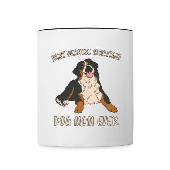 Bernese Mountain Dog Mom Funny Saying Dogs Gift - Contrasting Mug - white/black - Front