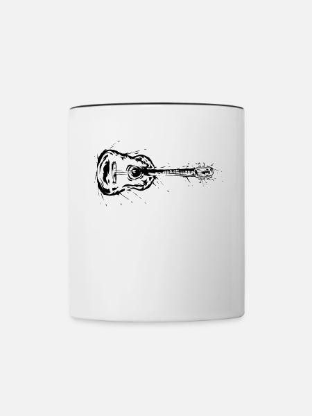 Gitarre - Tasse zweifarbig - Weiß/Schwarz