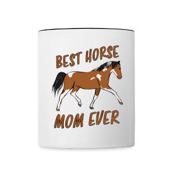 Meilleur cadeau de maman de cavalier de tous les temps - Mug contrasté - blanc/noir - Devant