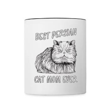 Persian Cat Saying Cat Mama Persian Cat Gift - Contrasting Mug - white/black - Front