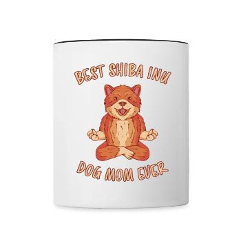 Shiba Inu Mom Dog Fun Saying Shiba Inu Gift - Contrasting Mug - white/black - Front