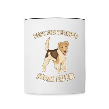 Fox Terrier Mom Dog Saying Fox Terrier Gift - Contrasting Mug - white/black - Front