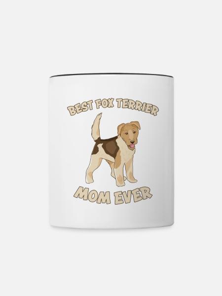 Fox Terrier Maman Chien Disant Fox Terrier Cadeau - Mug contrasté - blanc/noir