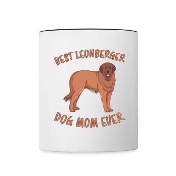Leonberger Mom Hund Fun Spruch Leonberger Geschenk - Tasse zweifarbig - Weiß/Schwarz - Vorne