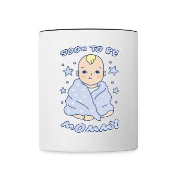 Bébé Maman Mère Grossesse Dire Cadeau - Mug contrasté - blanc/noir - Devant