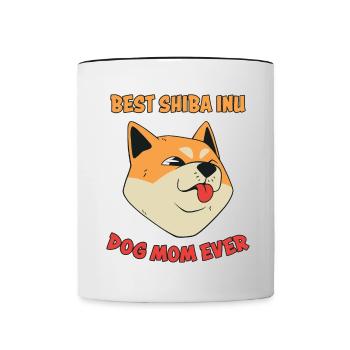 Shiba Inu Mom Dog Fun Saying Shiba Inu Gift - Contrasting Mug - white/black - Front