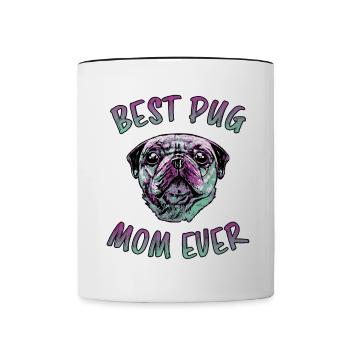 Meilleure maman carlin jamais drôle en disant cadeau de carlin - Mug contrasté - blanc/noir - Devant