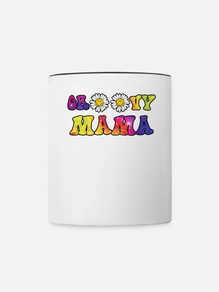 Groovy Mama Matching Gift - Tasse zweifarbig - Weiß/Schwarz
