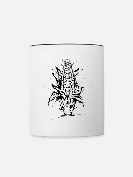Mais Maiskolben - Tasse zweifarbig - Weiß/Schwarz