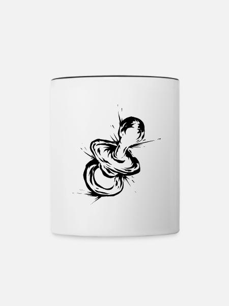 Schnuller - Tasse zweifarbig - Weiß/Schwarz