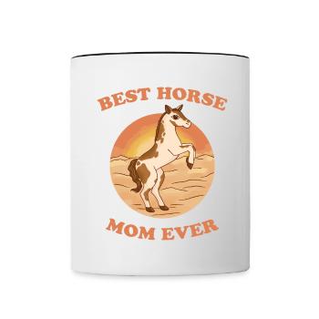 Meilleur cadeau de maman de cavalier de tous les temps - Mug contrasté - blanc/noir - Devant