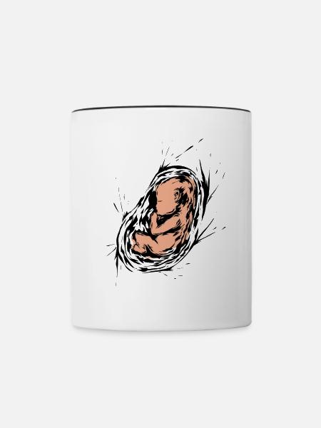 Schwangerschaft Baby Embryo - Tasse zweifarbig - Weiß/Schwarz
