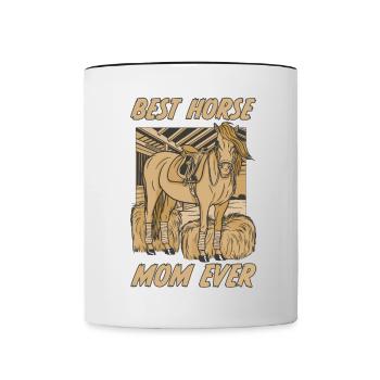 Meilleur cadeau de maman de cavalier de tous les temps - Mug contrasté - blanc/noir - Devant