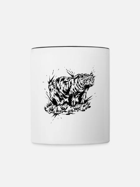 Grizzly Bär - Tasse zweifarbig - Weiß/Schwarz