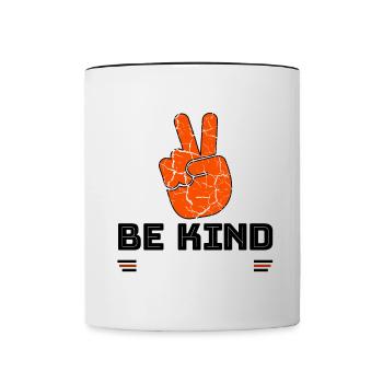 Signe de paix Kind Always Orange Unity Day - Mug contrasté - blanc/noir - Devant