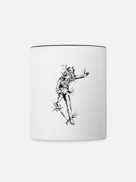 Skater Girl Skateboard - Tasse zweifarbig - Weiß/Schwarz