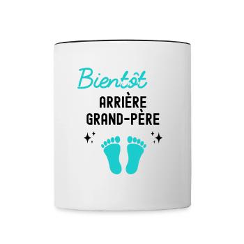 Bientôt arrière-grand-père naissance grossesse - Mug contrasté - blanc/noir - Devant