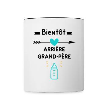 annonce grossesse Bientôt arrière-grand-père - Mug contrasté - blanc/noir - Devant