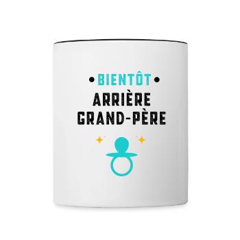 grossesse cadeau Bientôt arrière-grand-père - Mug contrasté - blanc/noir - Devant
