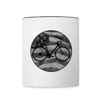 Road bike print for cyclists and road cyclists - Contrasting Mug - white/black - Front