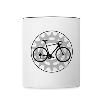 Road bike print for road cyclists and cyclists - Contrasting Mug - white/black - Front