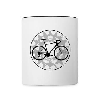 Road bike print for road cyclists and cyclists - Contrasting Mug - white/black - Front